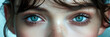 Captivating blue eyes and delicate freckles accentuate the natural beauty of a lady in a close-up.