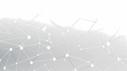 White background with grey digital lines and dots, low poly design depicting digital network connections in a minimalistic style