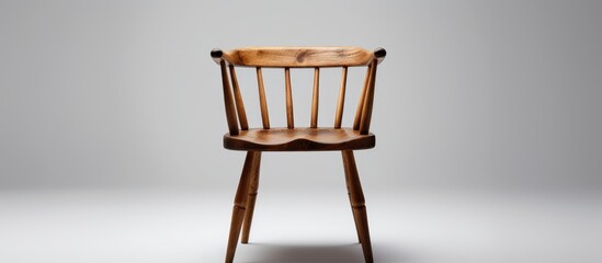 Wooden chair on white background .