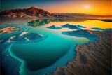 Fototapeta Niebo - Złota godzina nad morzem martwym