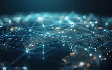 Wall Mural - technology network and earth,created with generative ai tecnology.
