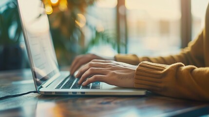 Programmer working on their professional development types on a laptop computer 