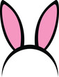 Easter bunny ears mask icon. Ostern rabbit ear spring hat sign. Bunny Ears symbol. Rabbit ears logo. flat style.