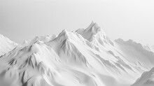 Illustration of a snowy and foggy mountain. Isolated on plain background.