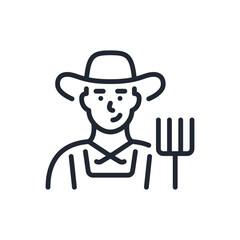 Canvas Print - farmer editable stroke outline icon isolated on white background flat vector illustration. pixel per
