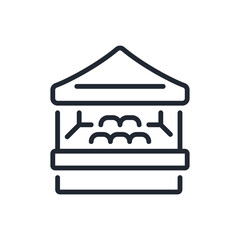 Wall Mural - Farmer's market stall editable stroke outline icon isolated on white background flat vector illustration. Pixel perfect. 64 x 64.