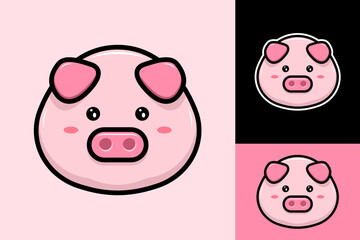 Wall Mural - Cute Pig Cartoon Mascot Vector Design