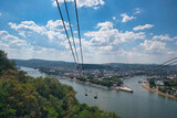 Fototapeta Natura - Blick auf den Rhein und Stadt Koblenz