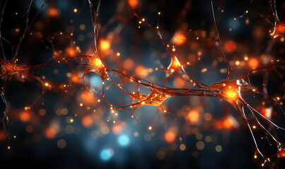 Wall Mural - abstract background, neural circuits, neuron cells concept.