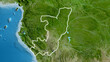 Shape of Republic of the Congo. Glowed. Satellite.