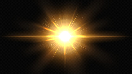 Wall Mural - Gold Rays Background, Widescreen Vector Illustration