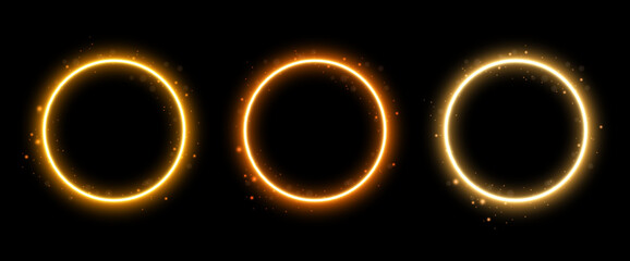Wall Mural - Gold Ring of Fire Sets, Vector Illustration