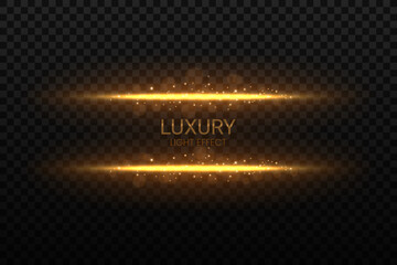Wall Mural - Golden Lines with Sparks Effect, Vector Illustration