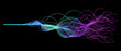 © Olga Tsikarishvili - Vector abstract wavy blue and purple light lines artificial intelligence and deep learning concept of neural network. Wave equalizer, sonic, music.