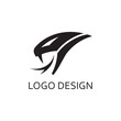 simple black snake head for logo design
