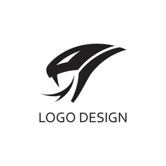 Wall Mural - simple black snake head for logo design