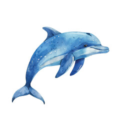 Wall Mural - cute dolphin vector illustration in watercolour style