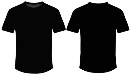 Front and back t-shirt for print demonstration. Minimalist t-shirt print in black