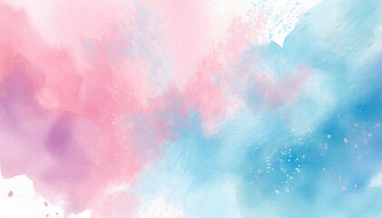 Wall Mural - abstract pink and blue pastel watercolor background with splash painting