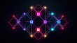 Geometric shapes with neon pentagons