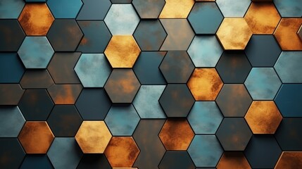 Wall Mural - Geometric background with hexagon shaped elements