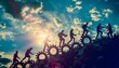© mh.desing - Leadership and Vision in Project Execution, leadership and vision in project execution with an image showing project leaders inspiring and motivating teams, AI