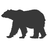Fototapeta Pokój dzieciecy - Silhouette grizzly bear Animal black color only full body