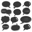 © NikahGeh - Silhouette Talk bubble speech or Dialogue balloon stickers black color only