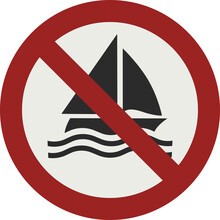 PROHIBITION SIGN PICTOGRAM, NO SAILING ISO 7010 – P053, PNG