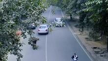 B02/01/2024, Delhi; Bustling Roads Of Delhi Vehicles And Traffic Flow