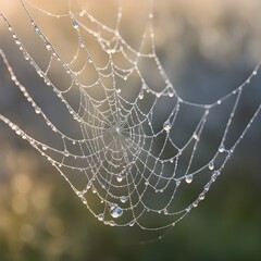 spider web with dew drops