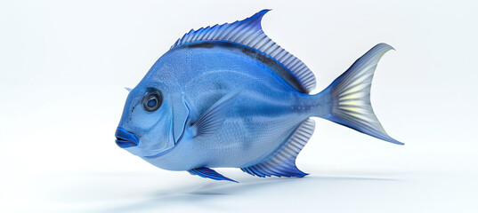 Blue tang fish Isolated on white background