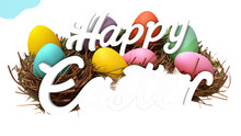 Easter Clipart Png Template With Easter Eggs.