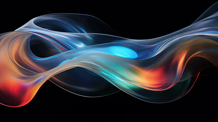 Poster - Vibrant abstract waveform with fluid motion and colorful gradients.