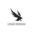 simple black eagle for logo design