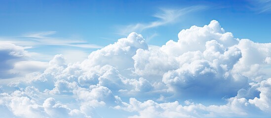 Poster - Serenity Overlooking a Blank Canvas Sky with Fluffy Clouds