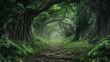 Fototapeta Natura - Green Wonderland, Explore the Enchanted Forest Pathway