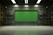 A room with a green screen, perfect for video production projects