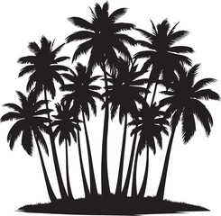 Wall Mural - Coconut tree silhouette vector illustration set