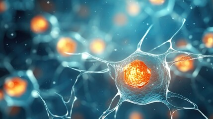 Wall Mural - detailed image of a cell with multiple cells, suitable for scientific purposes