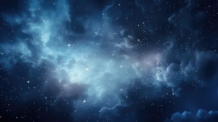 Wall Mural - a peaceful night sky with fluffy clouds and twinkling stars. perfect for backgrounds or astronomy-re