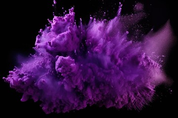 Canvas Print - A vibrant purple powder cloud suspended in the air. Perfect for adding a pop of color to your design projects