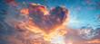 Heart shaped cloud formation in the sky