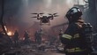  firefighters equipped with advanced drones and sensors swiftly respond to emergencies, ensuring the safety of both  and human communities