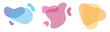 © KD Vector Studio - Set of three colors of flat design modern amoeba banners. Isolated on a white background.