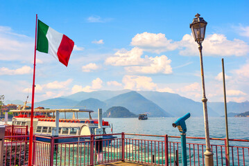 Poster - Ferry boat on lake Como