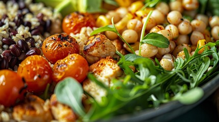 Poster - grilled chicken with vegetables