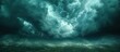 Dramatic dark stormy sky with glowing clouds, 3d illustration