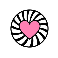 Wall Mural - Heart Spiral Icon SVG Vector Illustration 