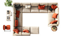 Furniture Cosy Sofa Decorate Living Room And Top View Cutout On Transparent Backgrounds